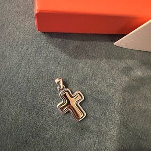 James Avery Retired 14kt and Sterling Silver Santa Barbara Cross Pendant